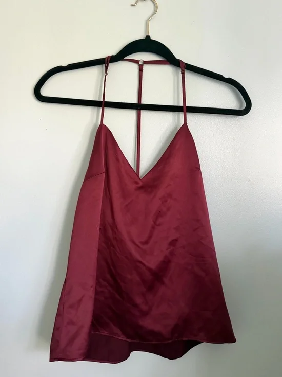 Wine Satin Cami - Picture 1 of 6